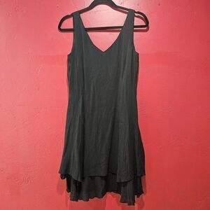 Elizabeth Wayman Vintage Layered Cocktail Little Black Dress 8 Ann Taylor NWT